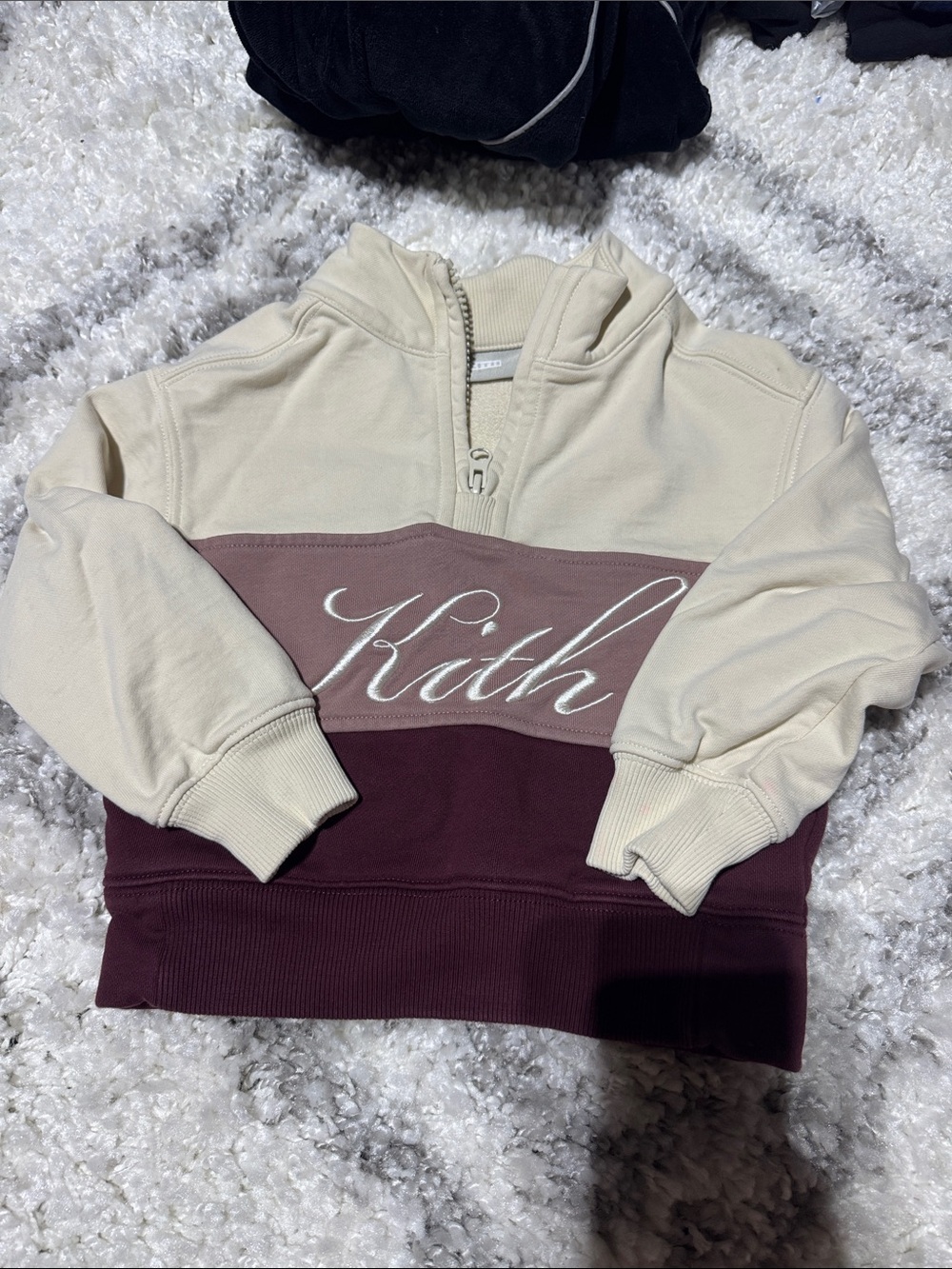 Kith Kids Burgundy and Cream Two-Piece Jogger Set 2t like new msrp $150 - Picture 3 of 3
